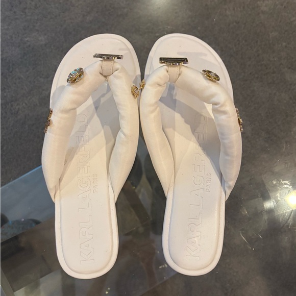 Karl Lagerfeld White Women's Sandals 10 - Picture 4 of 9